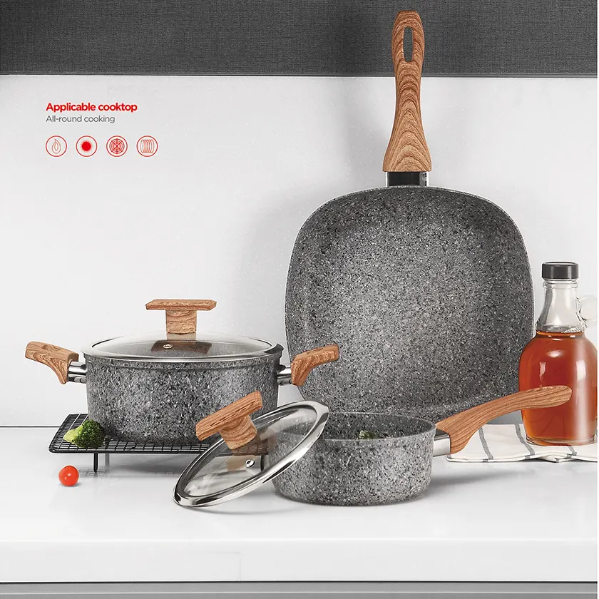 Aluminum Non-Stick Granite Coating Cookware Set